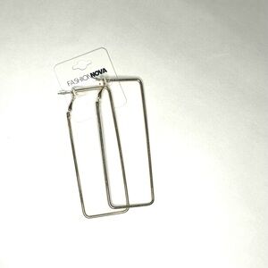 Fashion Nova Elegant silver Rectangular Hoops